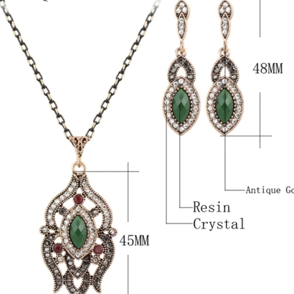 Turkish Vintage Looking Jewelry Set for Women,NEW,Antique,Wedding,HandmadeGift - Picture 7 of 7